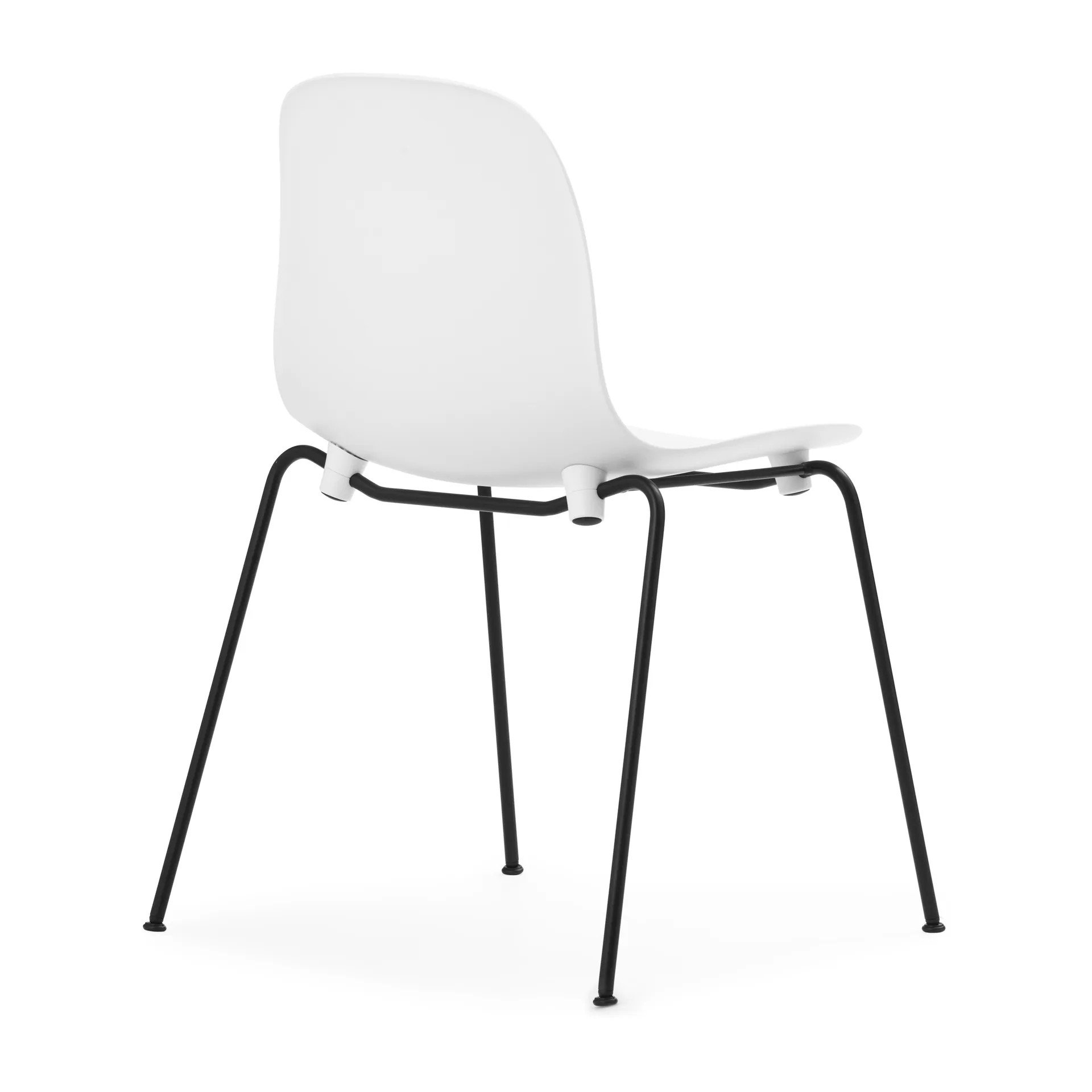 Silla apilable Form Chair con patas negras pack de 2 unidades, Blanco Normann Copenhagen