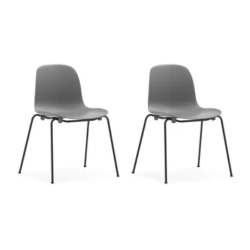 Silla apilable Form Chair con patas negras pack de 2 unidades, Gris - Normann Copenhagen
