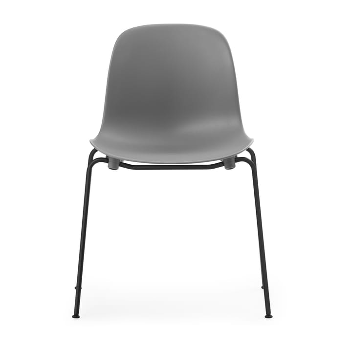 Silla apilable Form Chair con patas negras pack de 2 unidades, Gris Normann Copenhagen