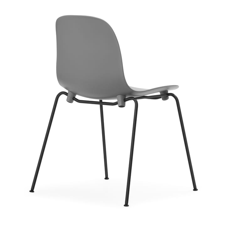 Silla apilable Form Chair con patas negras pack de 2 unidades, Gris Normann Copenhagen
