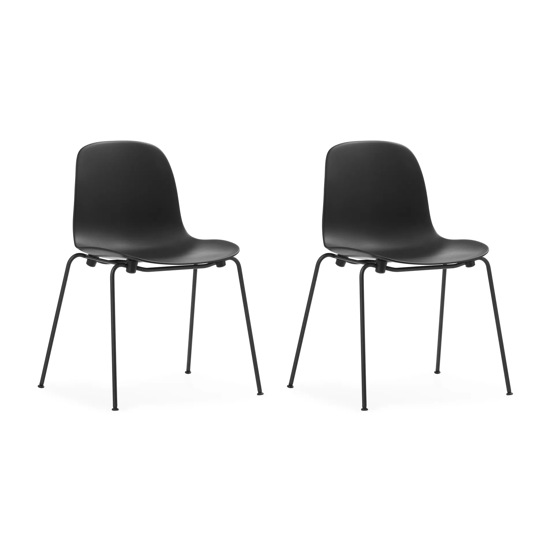Silla apilable Form Chair con patas negras pack de 2 unidades, Negro,  Normann Copenhagen