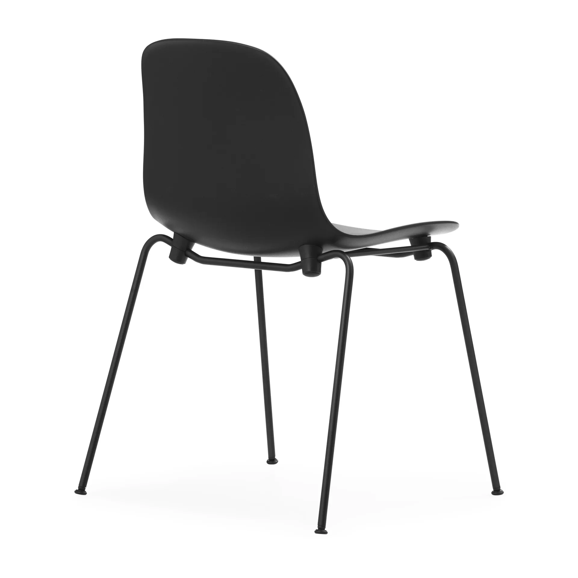 Silla apilable Form Chair con patas negras pack de 2 unidades, Negro,  Normann Copenhagen