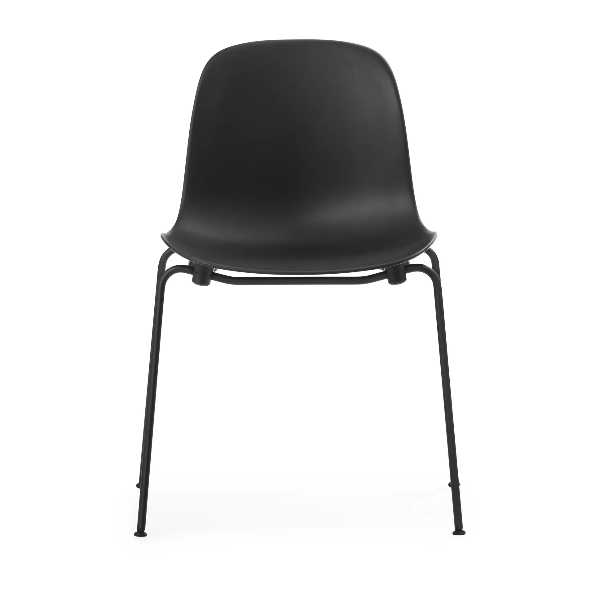 Silla apilable Form Chair con patas negras pack de 2 unidades, Negro,  Normann Copenhagen