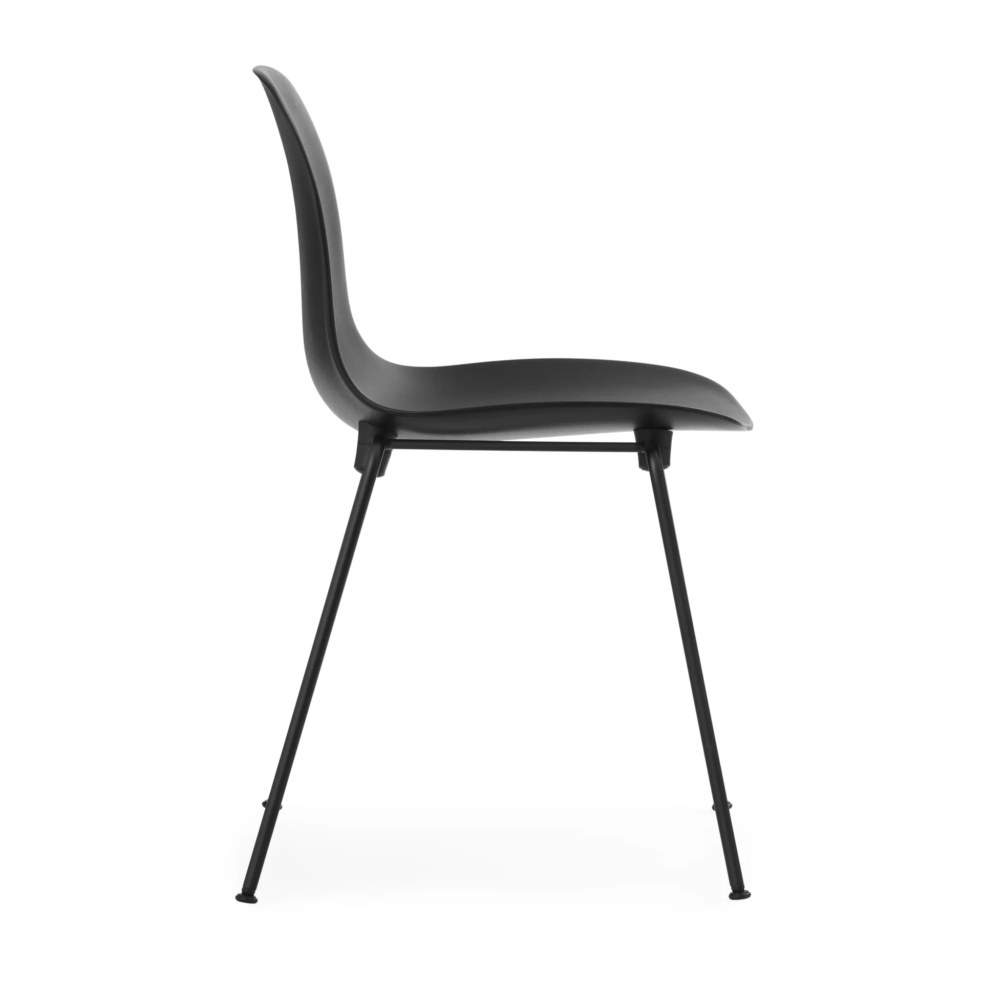 Silla apilable Form Chair con patas negras pack de 2 unidades, Negro Normann Copenhagen