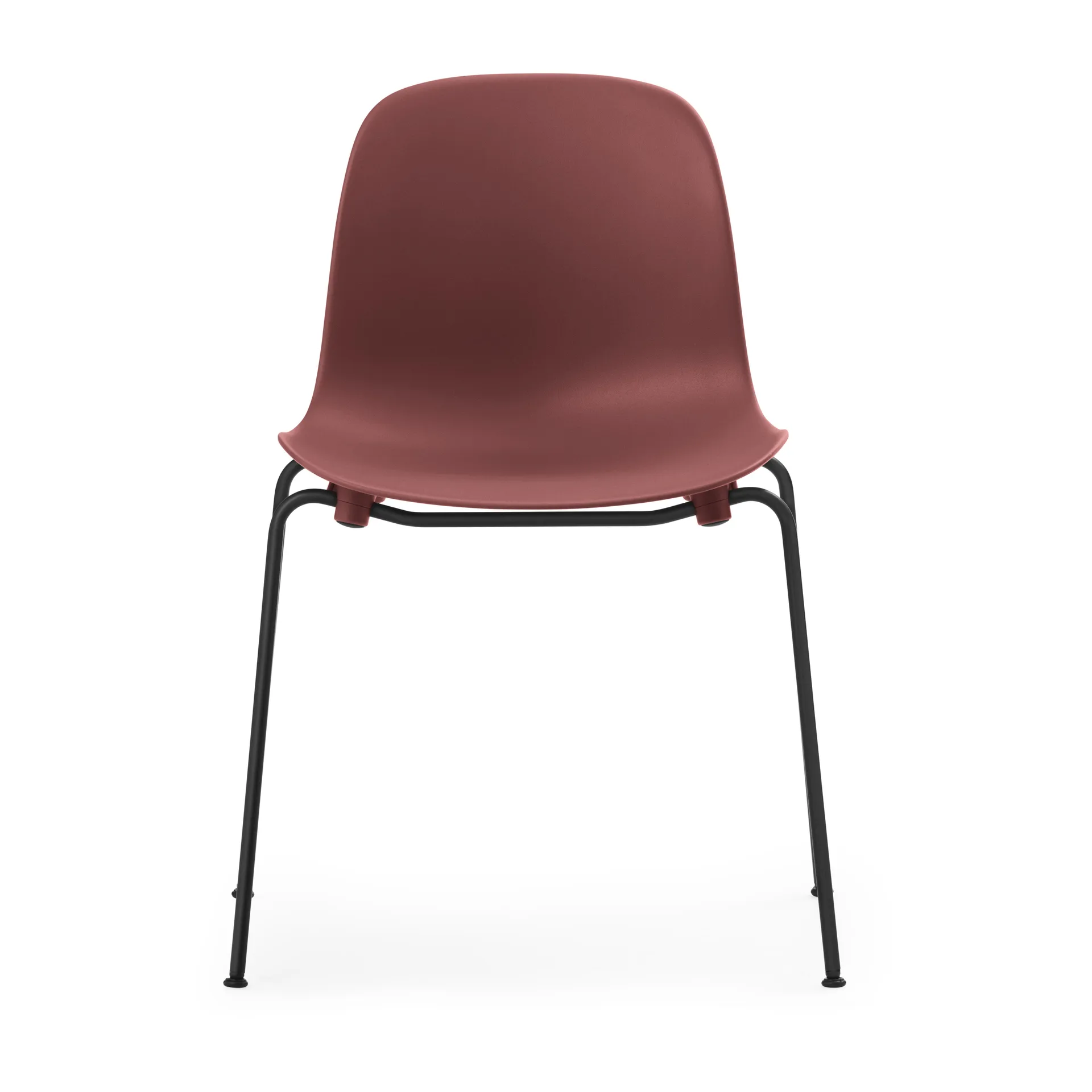 Silla apilable Form Chair con patas negras pack de 2 unidades, Rojo Normann Copenhagen