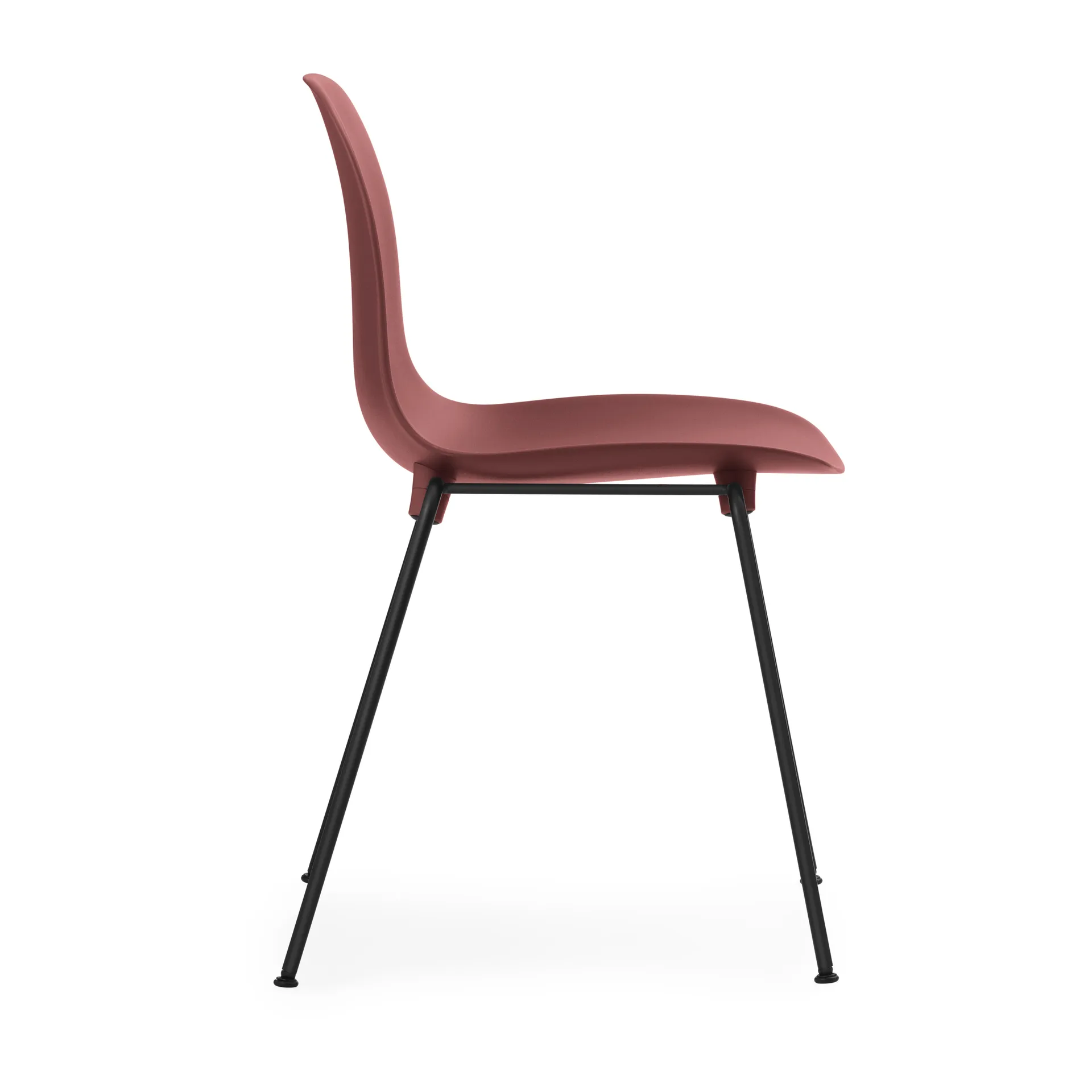 Silla apilable Form Chair con patas negras pack de 2 unidades, Rojo Normann Copenhagen