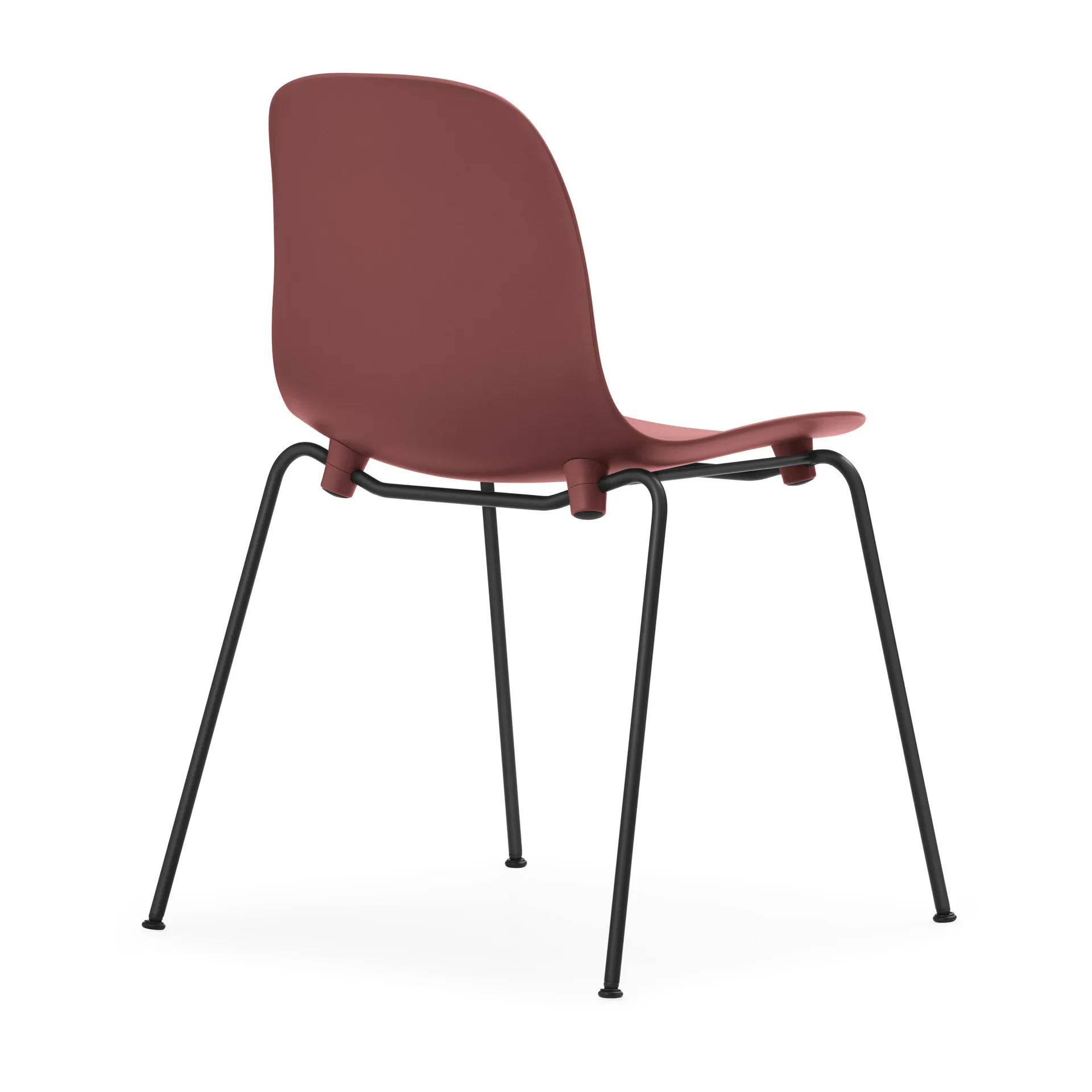 Silla apilable Form Chair con patas negras pack de 2 unidades, Rojo Normann Copenhagen