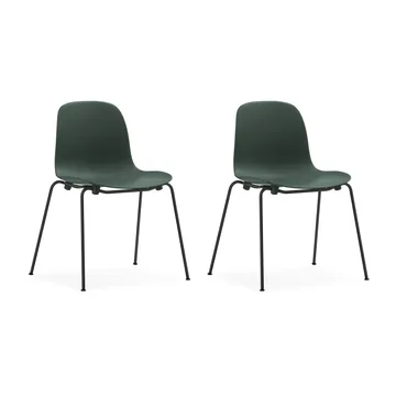 Silla apilable Form Chair con patas negras pack de 2 unidades, Verde - Normann Copenhagen