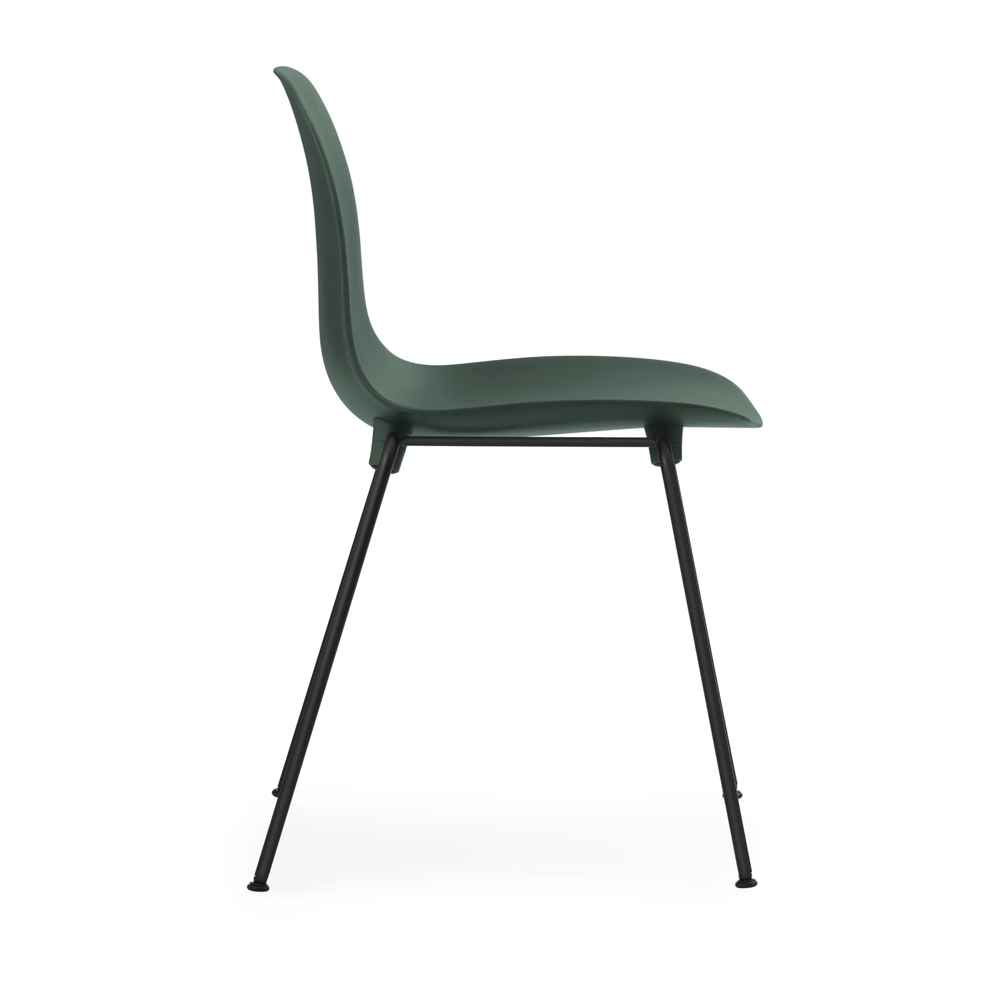 Silla apilable Form Chair con patas negras pack de 2 unidades, Verde,  Normann Copenhagen