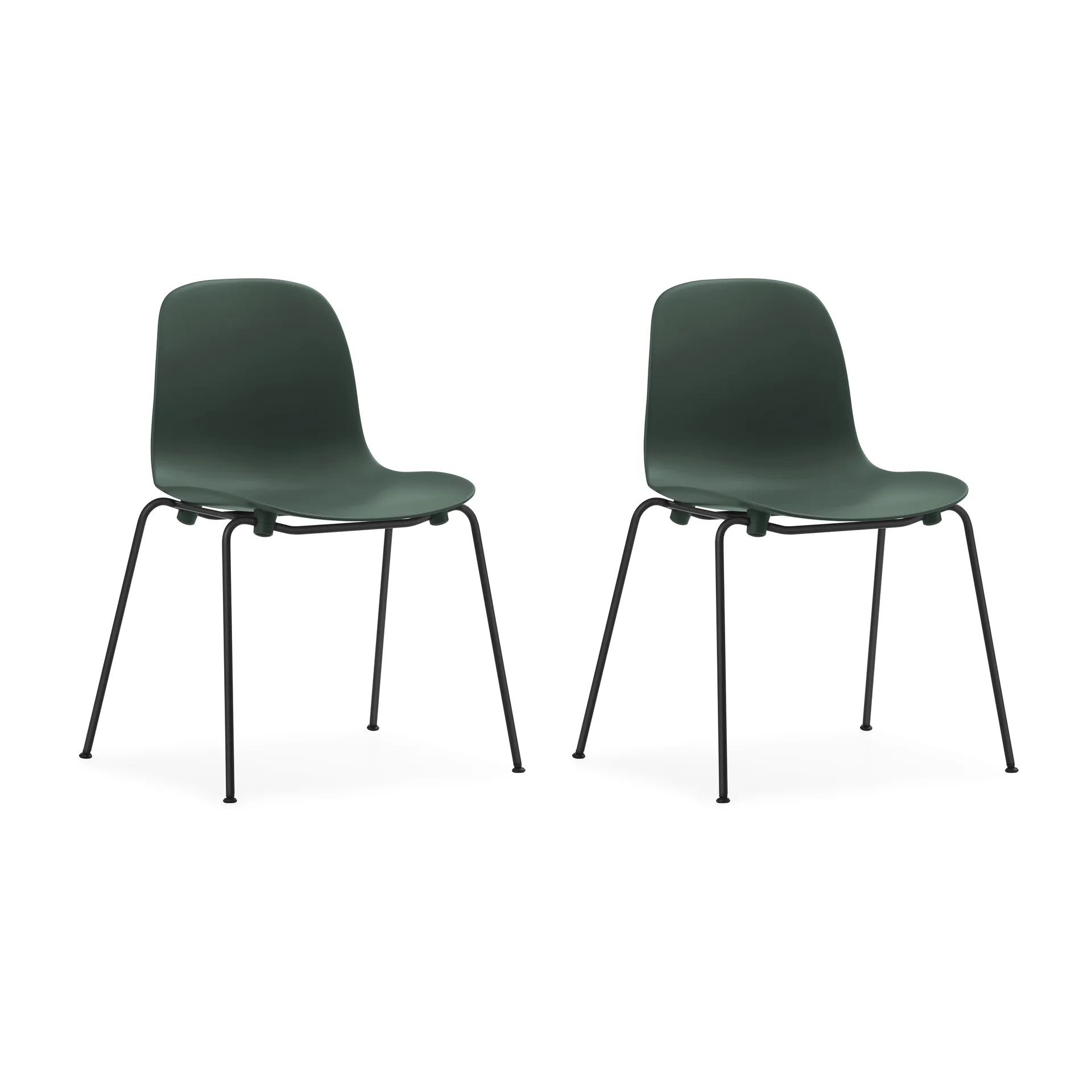 Silla apilable Form Chair con patas negras pack de 2 unidades, Verde Normann Copenhagen