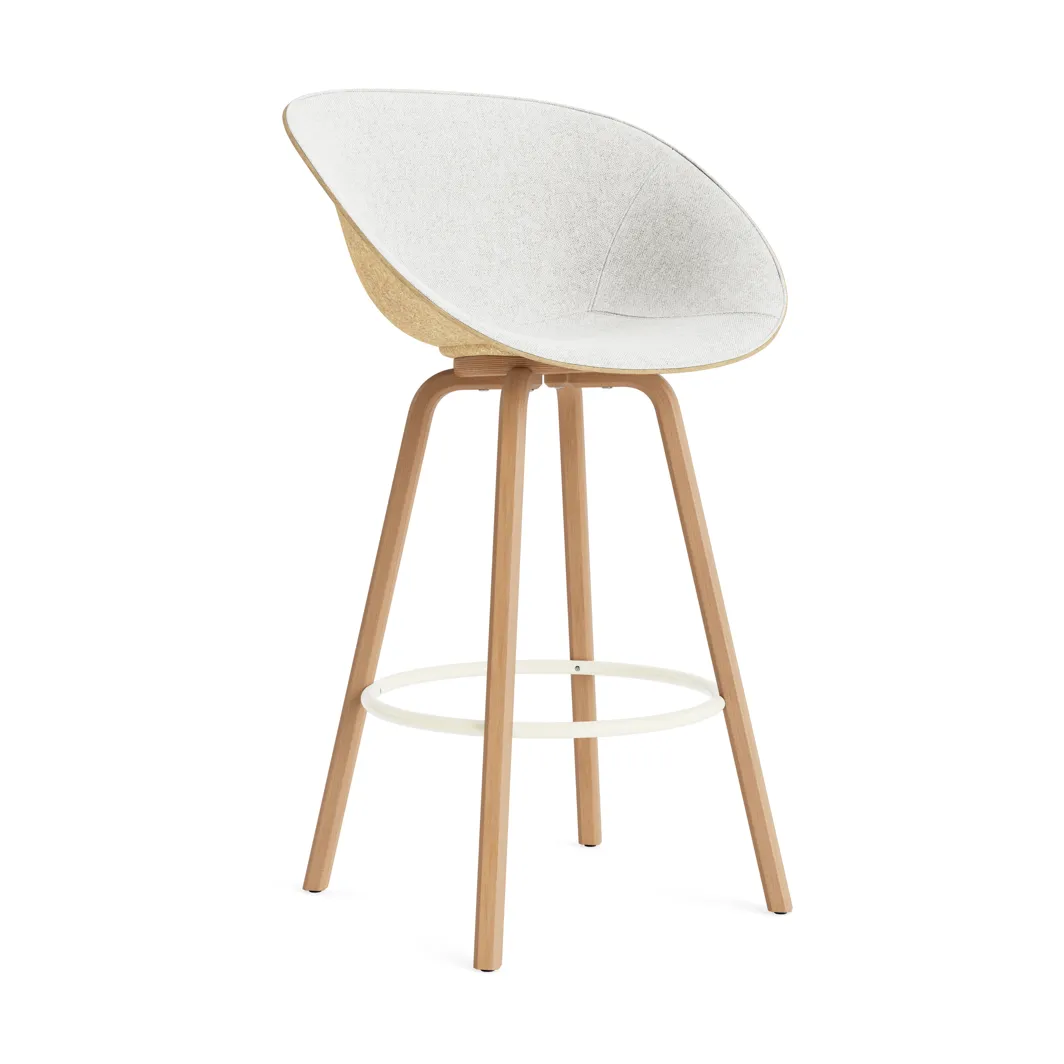 Silla asiento tapizado Mat 75 cm, Hallingdal 110-hemp-beech-cream steel Normann Copenhagen
