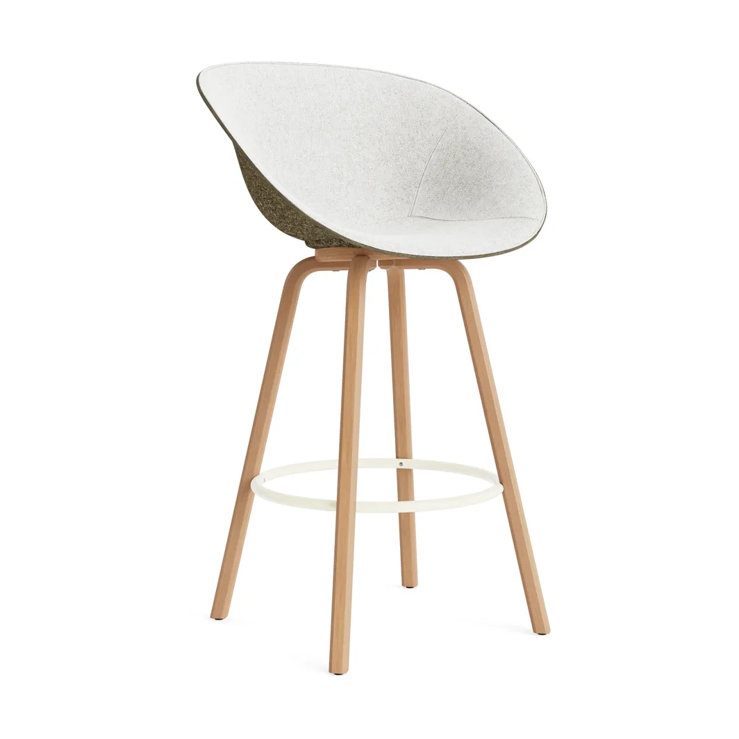 Silla asiento tapizado Mat 75 cm, Hallingdal 110-seaweed-beech-cream steel Normann Copenhagen