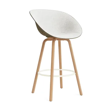 Silla asiento tapizado Mat 75 cm - Hallingdal 110-seaweed-beech-cream steel - Normann Copenhagen