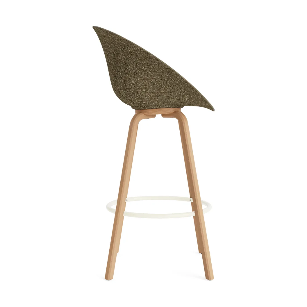 Silla asiento tapizado Mat 75 cm, Hallingdal 110-seaweed-beech-cream steel Normann Copenhagen