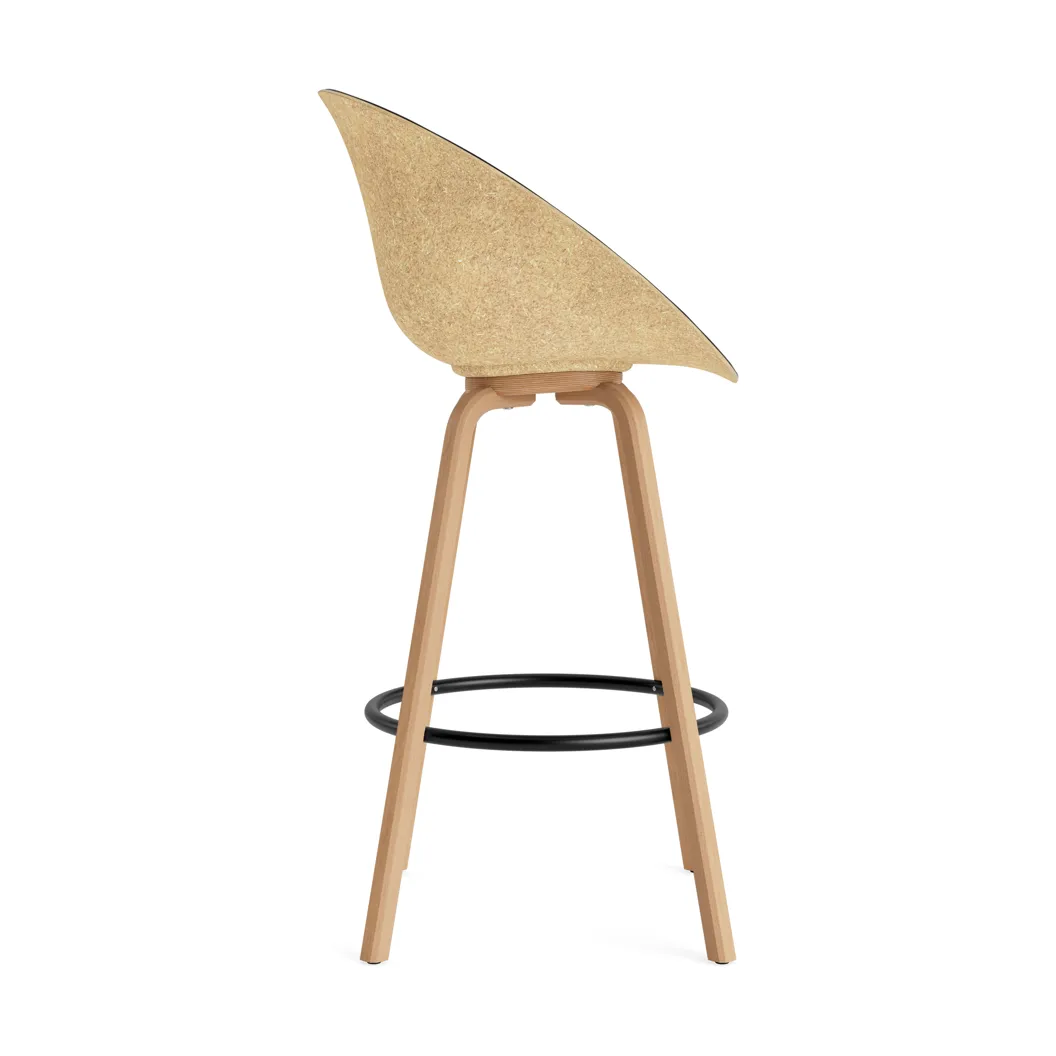 Silla asiento tapizado Mat 75 cm, Ultra 41599-hemp-beech-black steel Normann Copenhagen