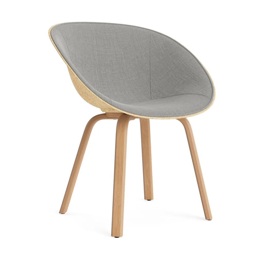 Silla asiento tapizado Mat Armchair, Remix 133-hemp-beech Normann Copenhagen