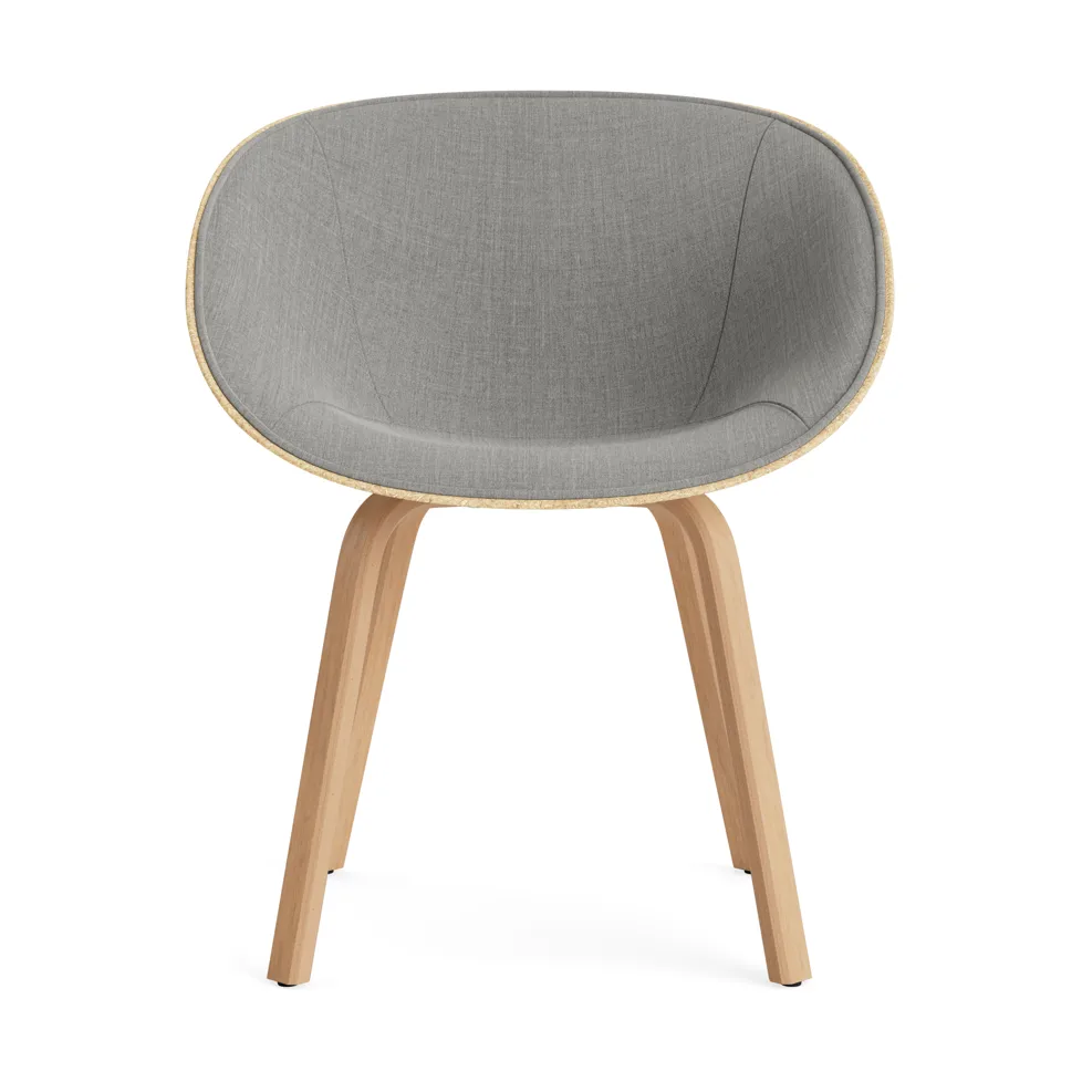 Silla asiento tapizado Mat Armchair, Remix 133-hemp-beech Normann Copenhagen
