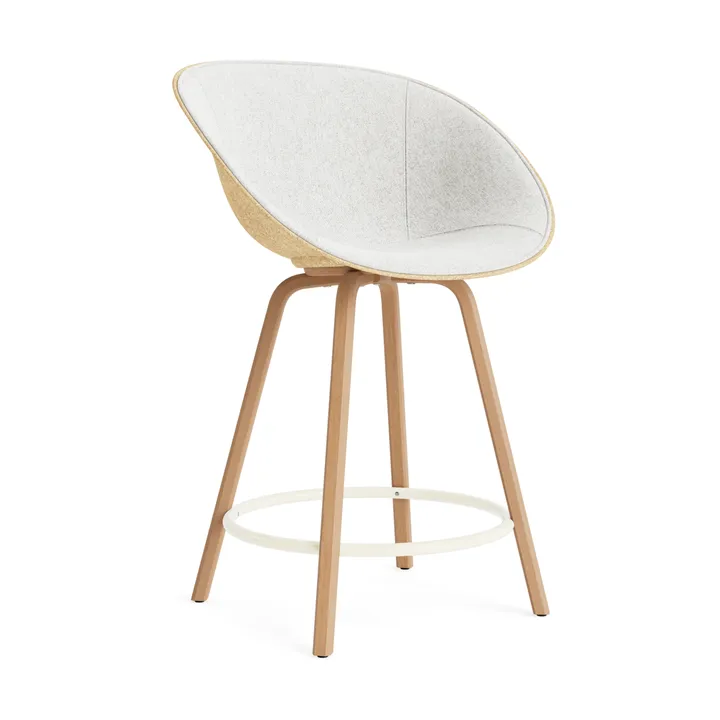 Silla asiento tapizado Mat Bar Armchair 65 cm - Hallingdal 110-hemp-beech-cream steel - Normann Copenhagen
