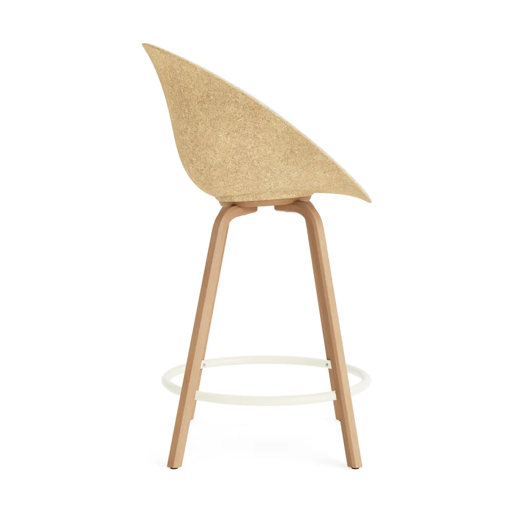 Silla asiento tapizado Mat Bar Armchair 65 cm, Hallingdal 110-hemp-beech-cream steel Normann Copenhagen