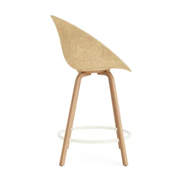 Silla asiento tapizado Mat Bar Armchair 65 cm - Hallingdal 110-hemp-beech-cream steel - Normann Copenhagen