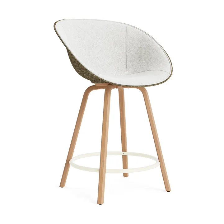Silla asiento tapizado Mat Bar Armchair 65 cm - Hallingdal 110-seaweed-beech-cream steel - Normann Copenhagen