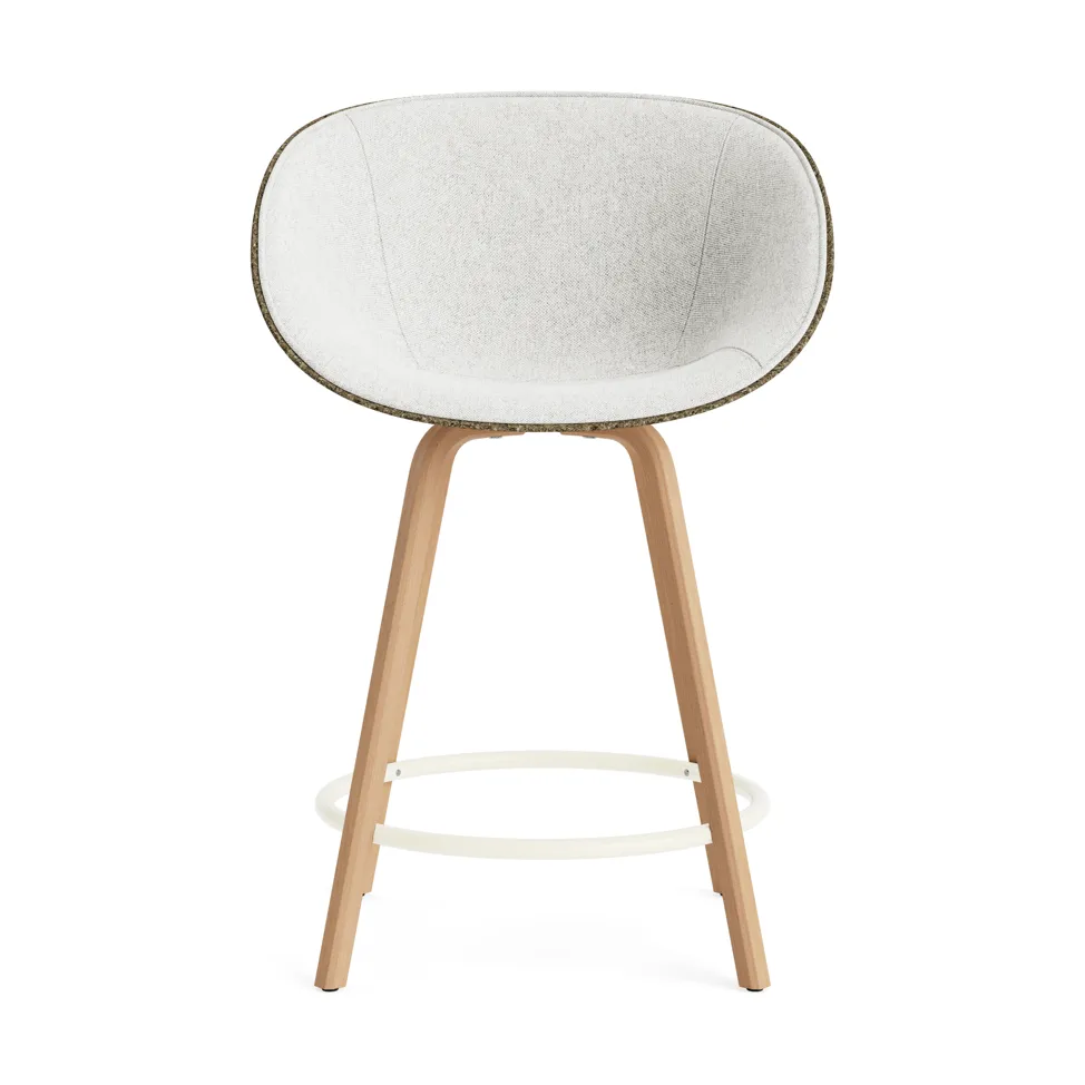 Silla asiento tapizado Mat Bar Armchair 65 cm, Hallingdal 110-seaweed-beech-cream steel Normann Copenhagen