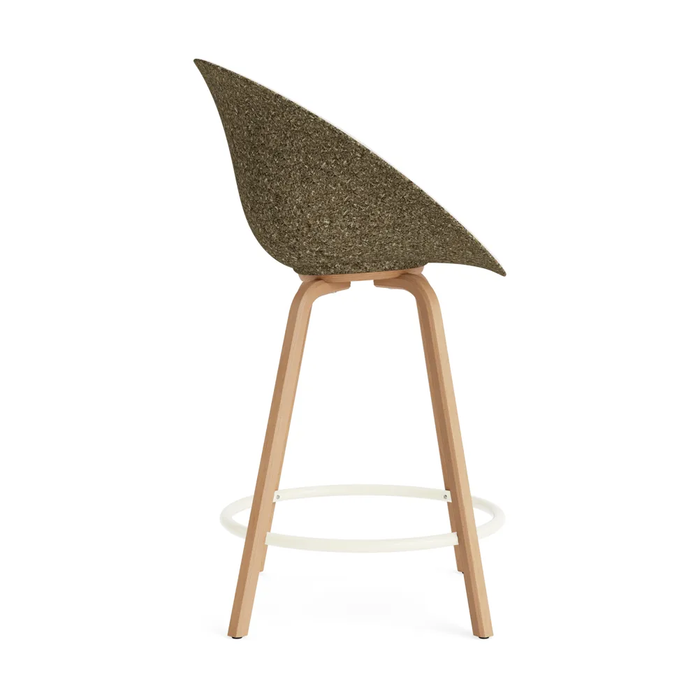 Silla asiento tapizado Mat Bar Armchair 65 cm, Hallingdal 110-seaweed-beech-cream steel Normann Copenhagen