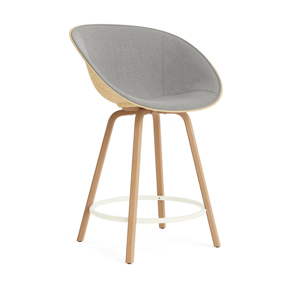 Silla asiento tapizado Mat Bar Armchair 65 cm, Remix 133-hemp-beech-cream steel Normann Copenhagen