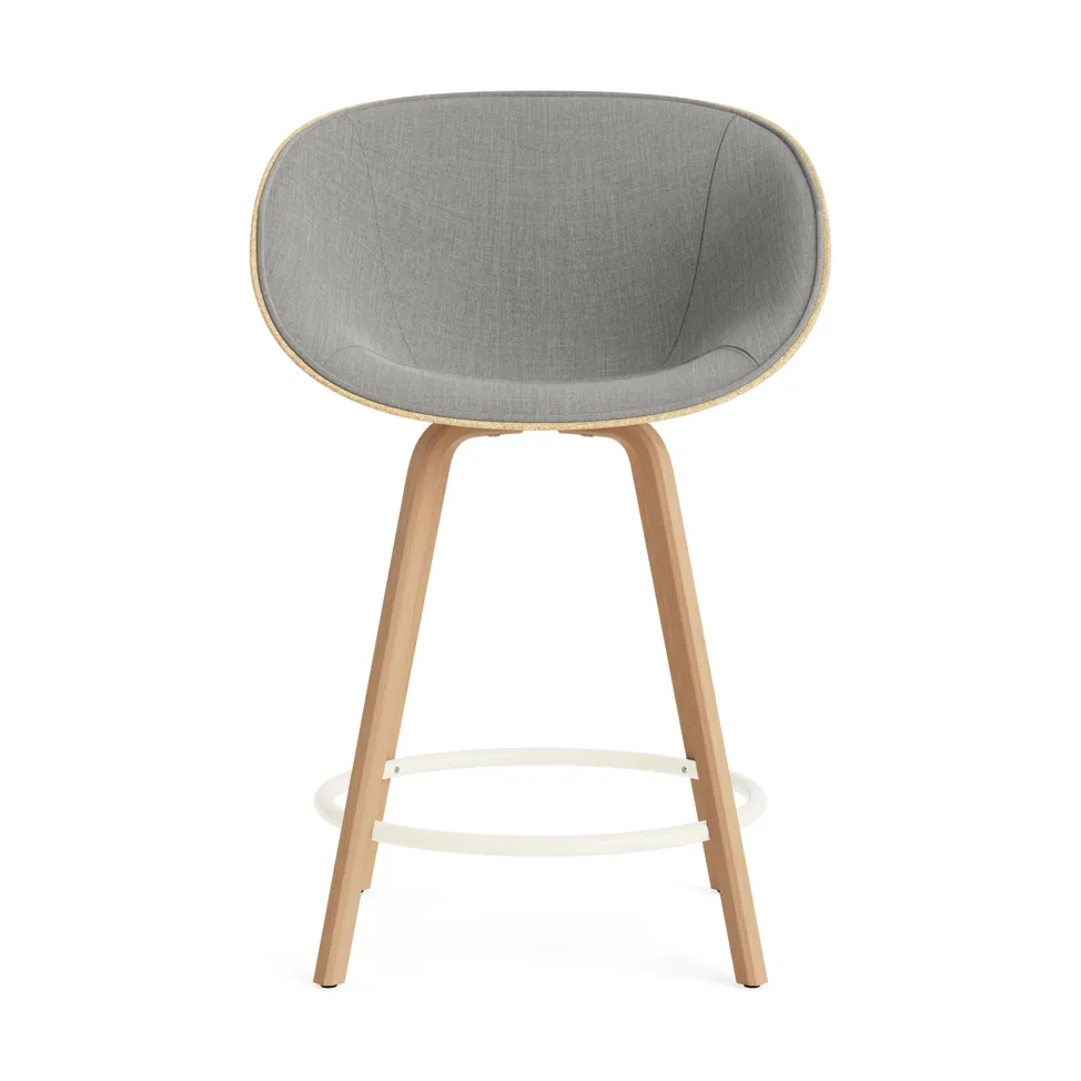Silla asiento tapizado Mat Bar Armchair 65 cm, Remix 133-hemp-beech-cream steel Normann Copenhagen