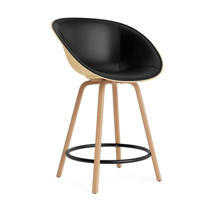 Silla asiento tapizado Mat Bar Armchair 65 cm - Ultra 41599-hemp-beech-black steel - Normann Copenhagen