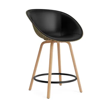 Silla asiento tapizado Mat Bar Armchair 65 cm - Ultra 41599-seaweed-beech-black steel - Normann Copenhagen