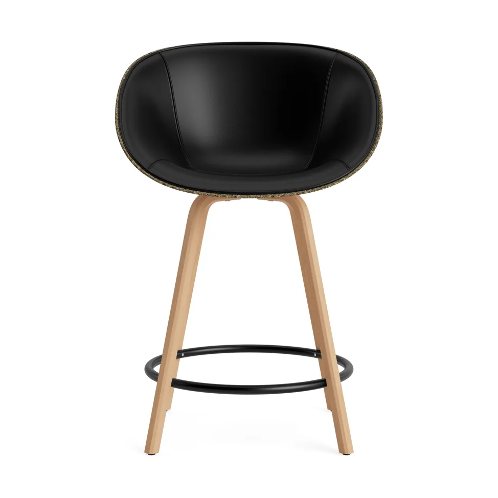 Silla asiento tapizado Mat Bar Armchair 65 cm, Ultra 41599-seaweed-beech-black steel Normann Copenhagen