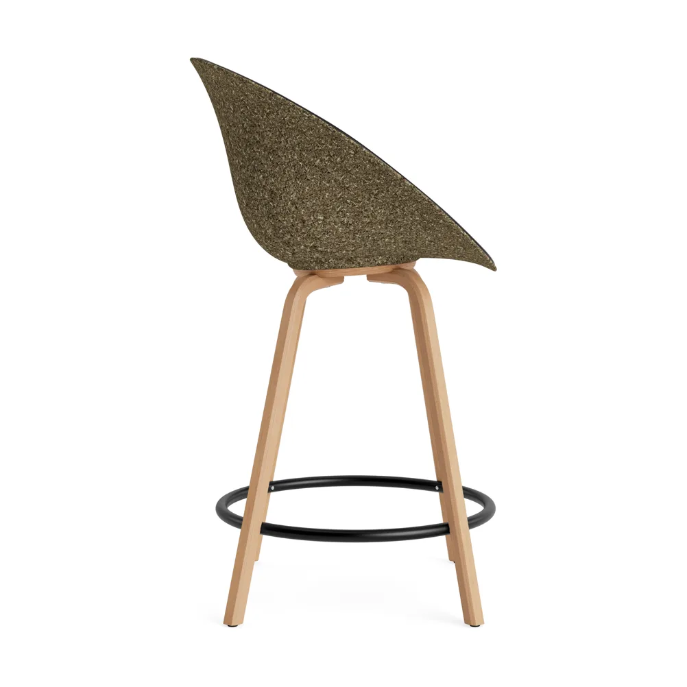Silla asiento tapizado Mat Bar Armchair 65 cm, Ultra 41599-seaweed-beech-black steel Normann Copenhagen