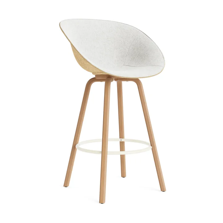 Silla asiento tapizado Mat Bar Armchair 75 cm - Hallingdal 110-hemp-beech-cream steel - Normann Copenhagen