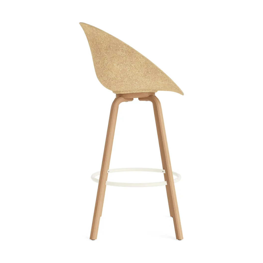 Silla asiento tapizado Mat Bar Armchair 75 cm, Hallingdal 110-hemp-beech-cream steel Normann Copenhagen