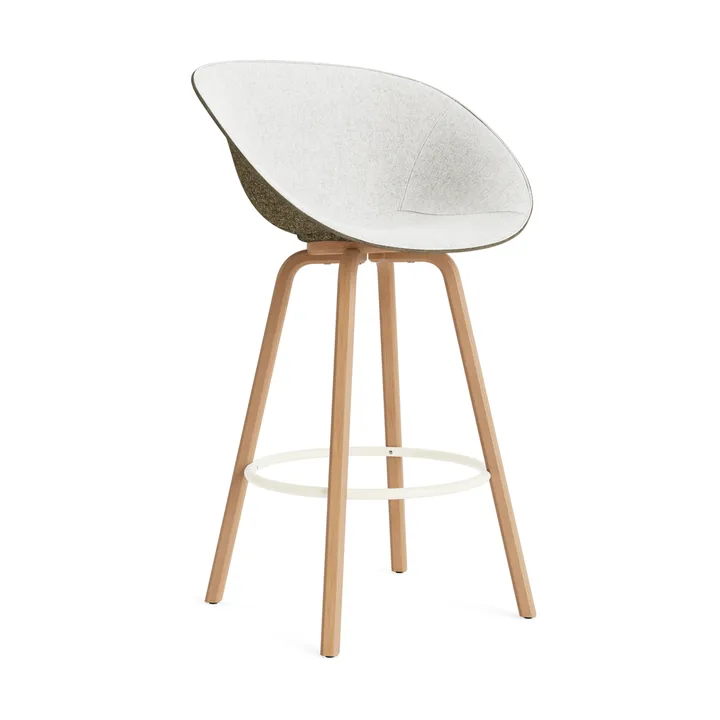 Silla asiento tapizado Mat Bar Armchair 75 cm - Hallingdal 110-seaweed-beech-cream steel - Normann Copenhagen