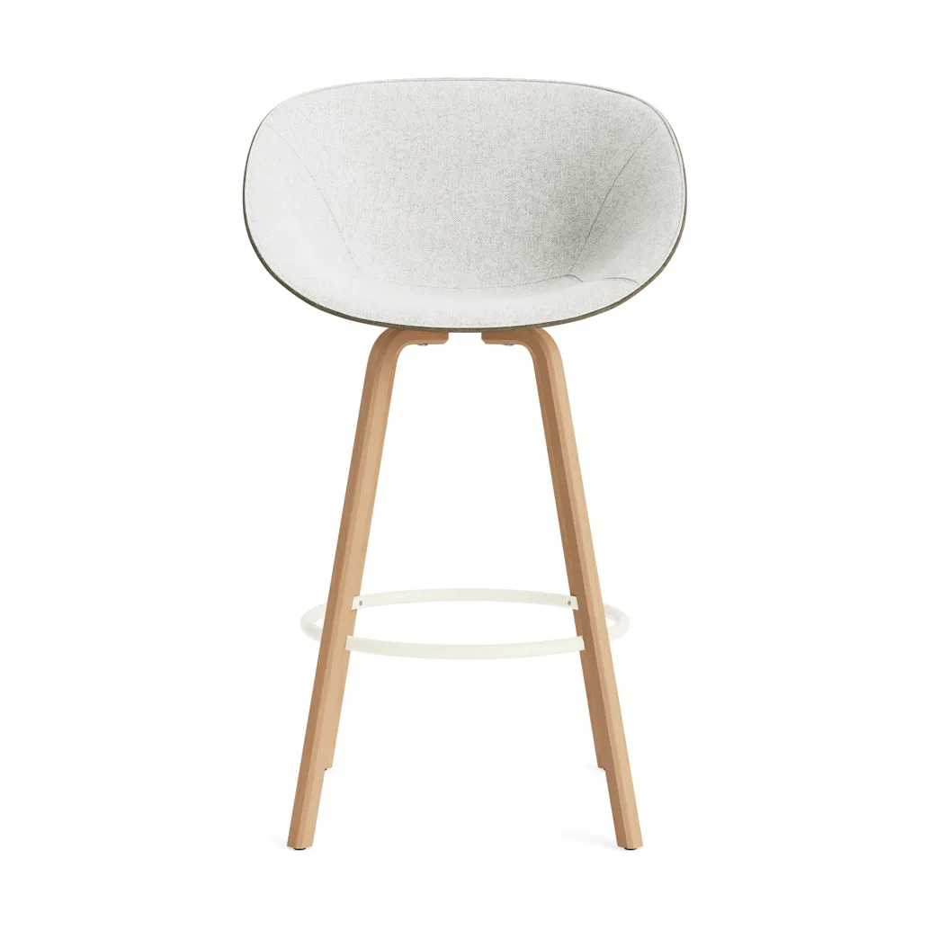 Silla asiento tapizado Mat Bar Armchair 75 cm, Hallingdal 110-seaweed-beech-cream steel Normann Copenhagen