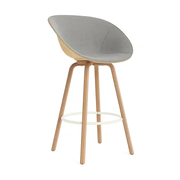 Silla asiento tapizado Mat Bar Armchair 75 cm - Remix 133-hemp-beech-cream steel - Normann Copenhagen