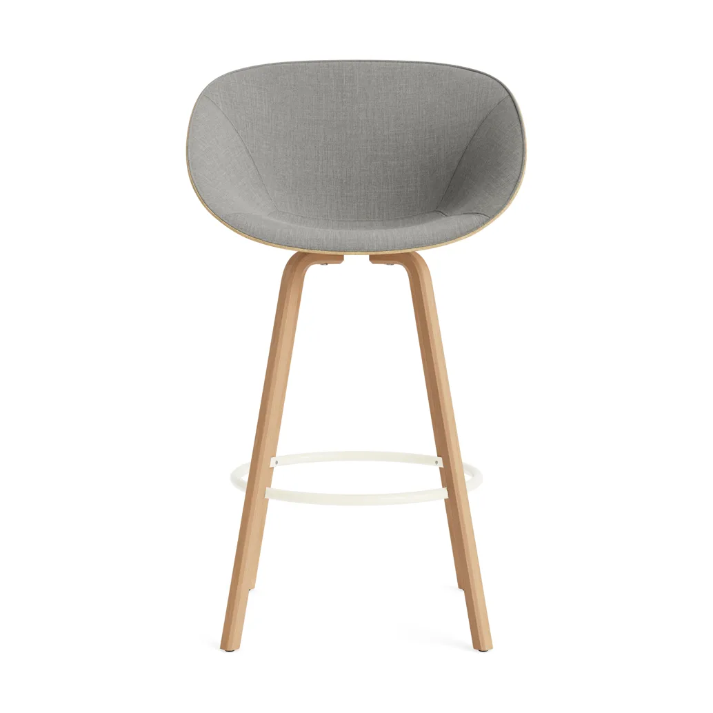 Silla asiento tapizado Mat Bar Armchair 75 cm, Remix 133-hemp-beech-cream steel Normann Copenhagen