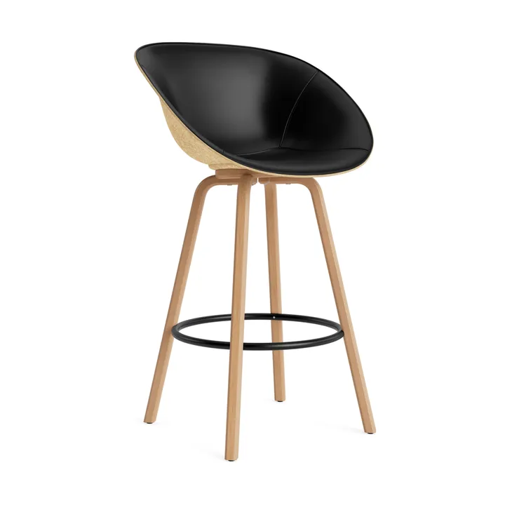 Silla asiento tapizado Mat Bar Armchair 75 cm - Ultra 41599-hemp-beech-black steel - Normann Copenhagen