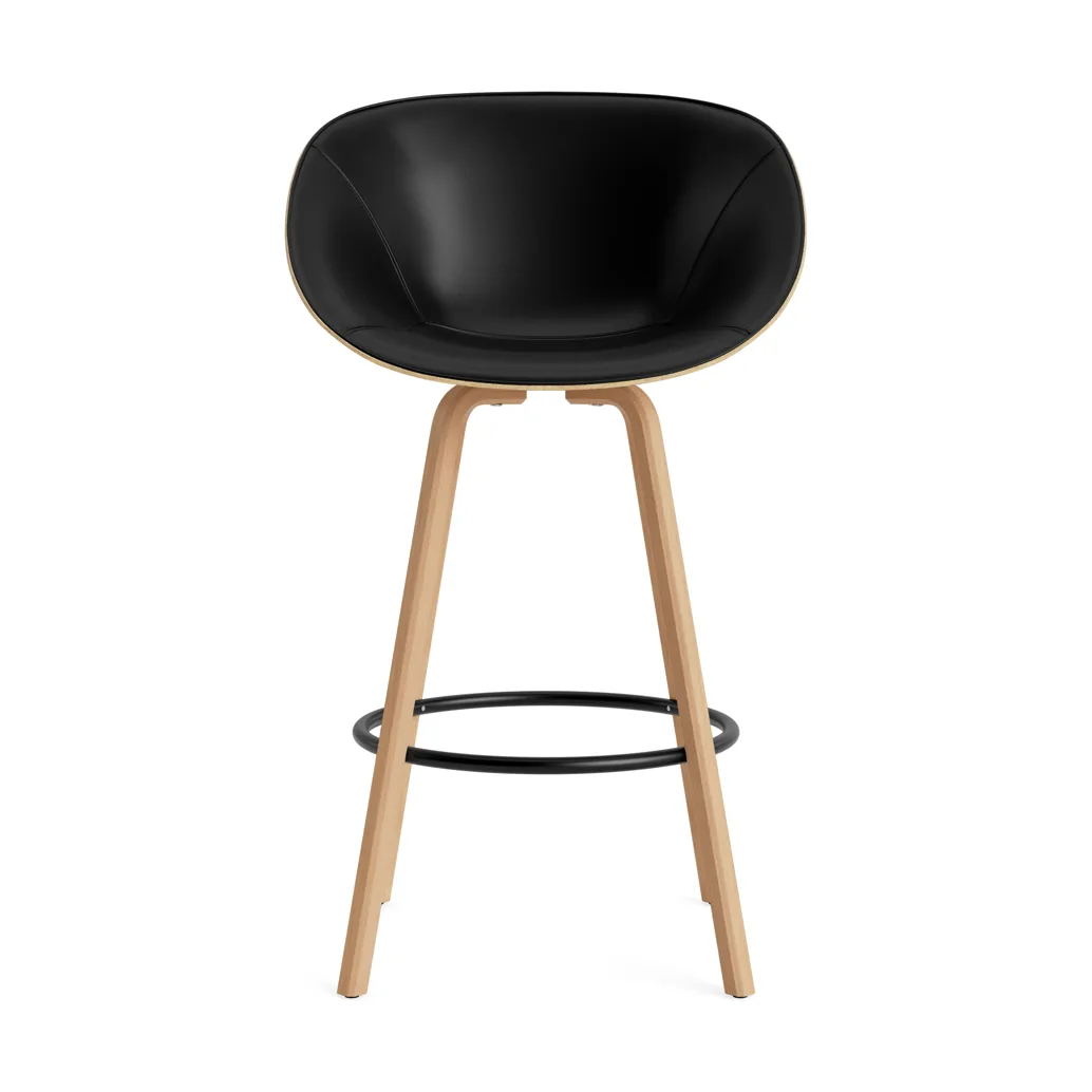Silla asiento tapizado Mat Bar Armchair 75 cm, Ultra 41599-hemp-beech-black steel Normann Copenhagen