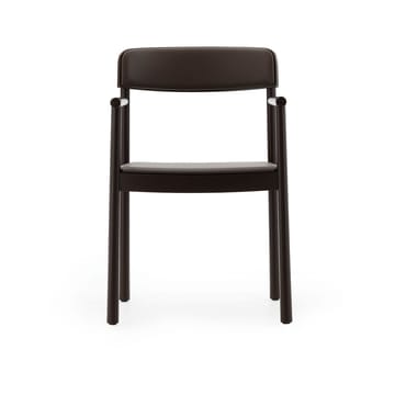 Silla con brazos Timb - Marrón cenizo – cuero ultra chocolate - Normann Copenhagen