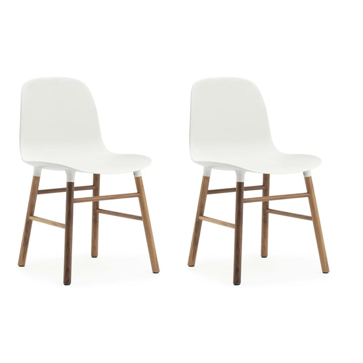 Silla con patas de nogal Form Chair pack de 2 unidades - blanco-nogal - Normann Copenhagen