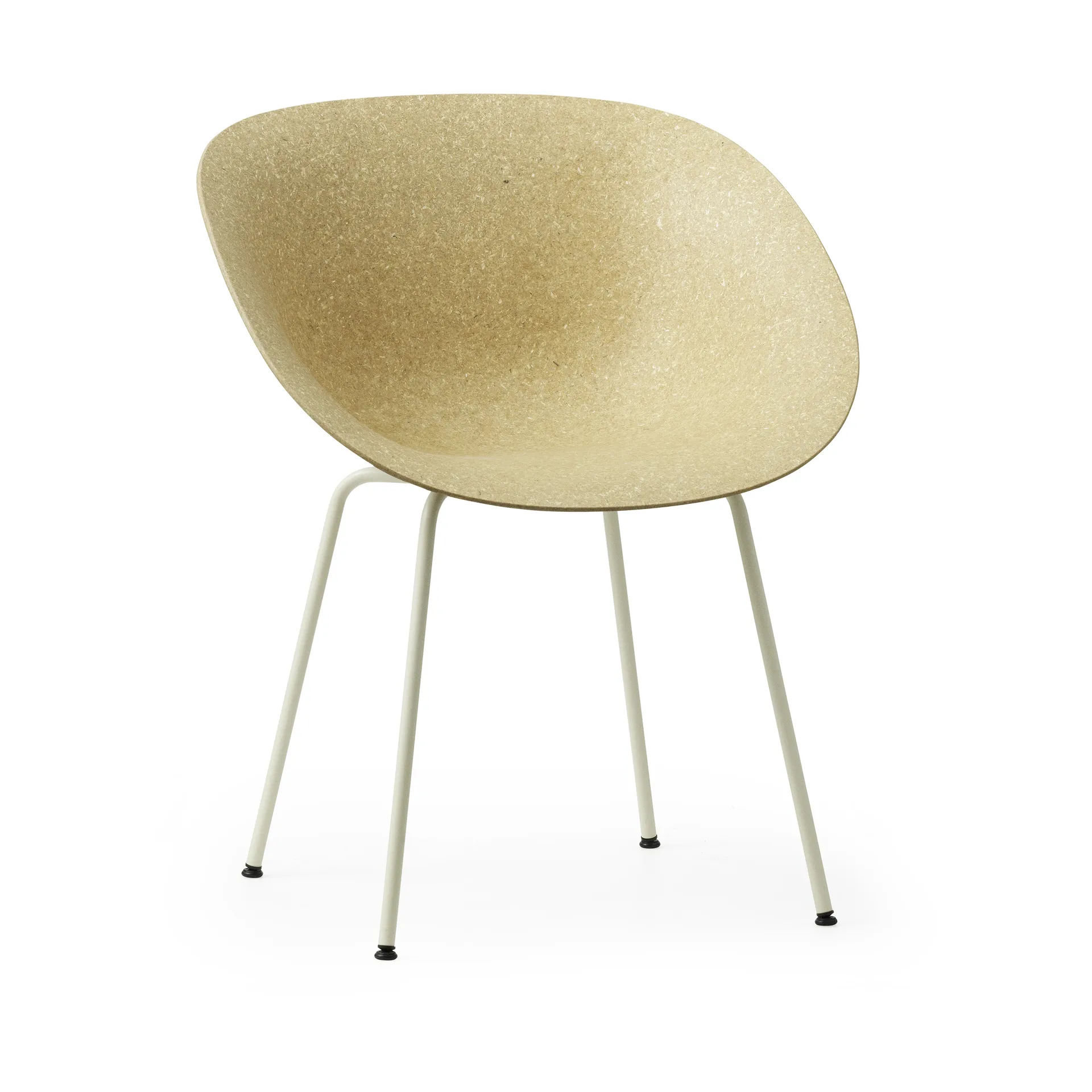 Silla con reposabrazos Mat Armchair, Hemp-cream steel Normann Copenhagen