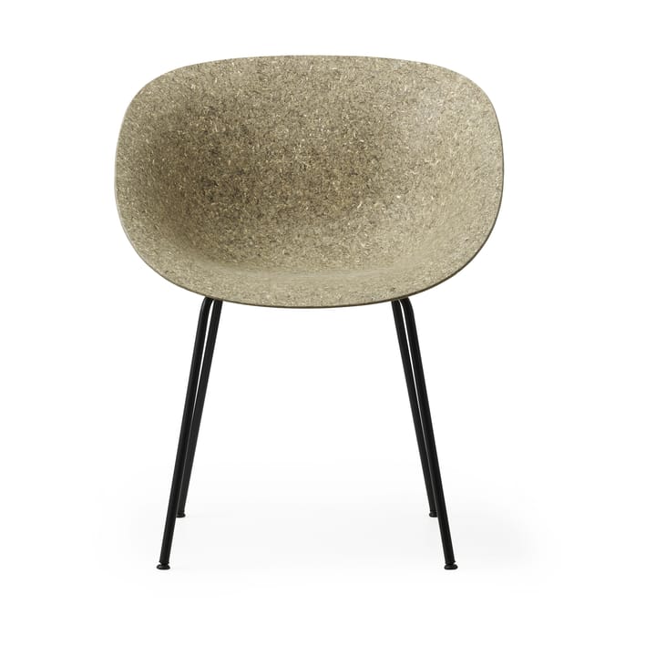 Silla con reposabrazos Mat Armchair, Seaweed-black steel Normann Copenhagen