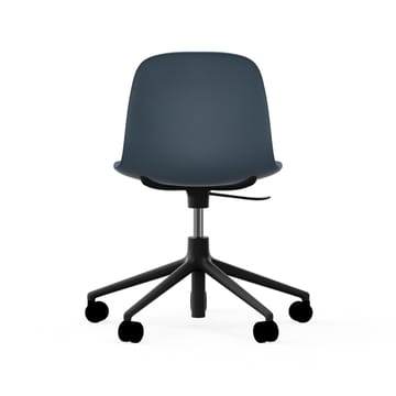 Silla de oficina Form chair swivel 5W - Azul, aluminio negro, ruedas - Normann Copenhagen