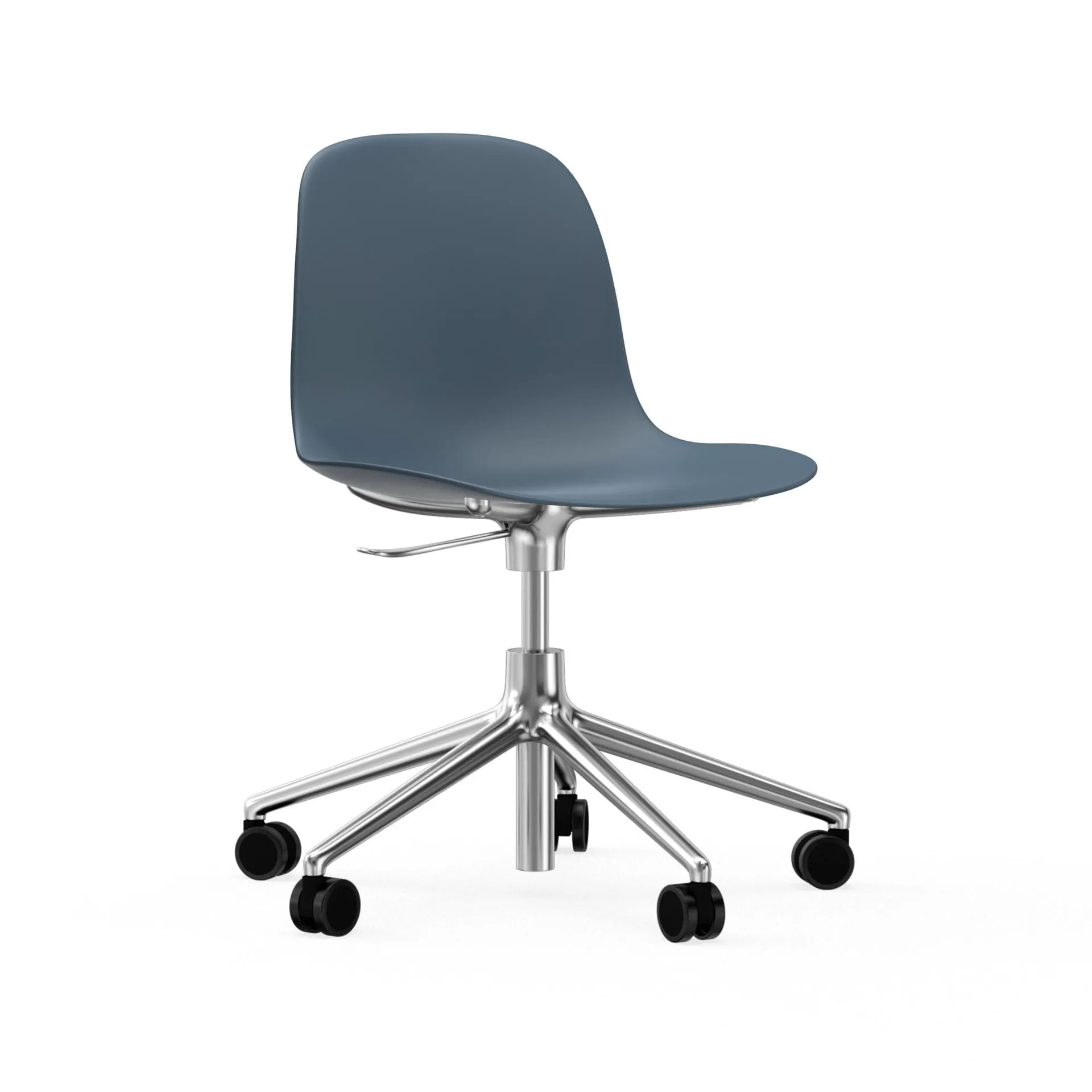 Silla de oficina Form chair swivel 5W, Azul, ruedas de aluminio Normann Copenhagen
