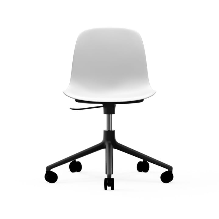 Silla de oficina Form chair swivel 5W - Blanco, aluminio negro, ruedas - Normann Copenhagen