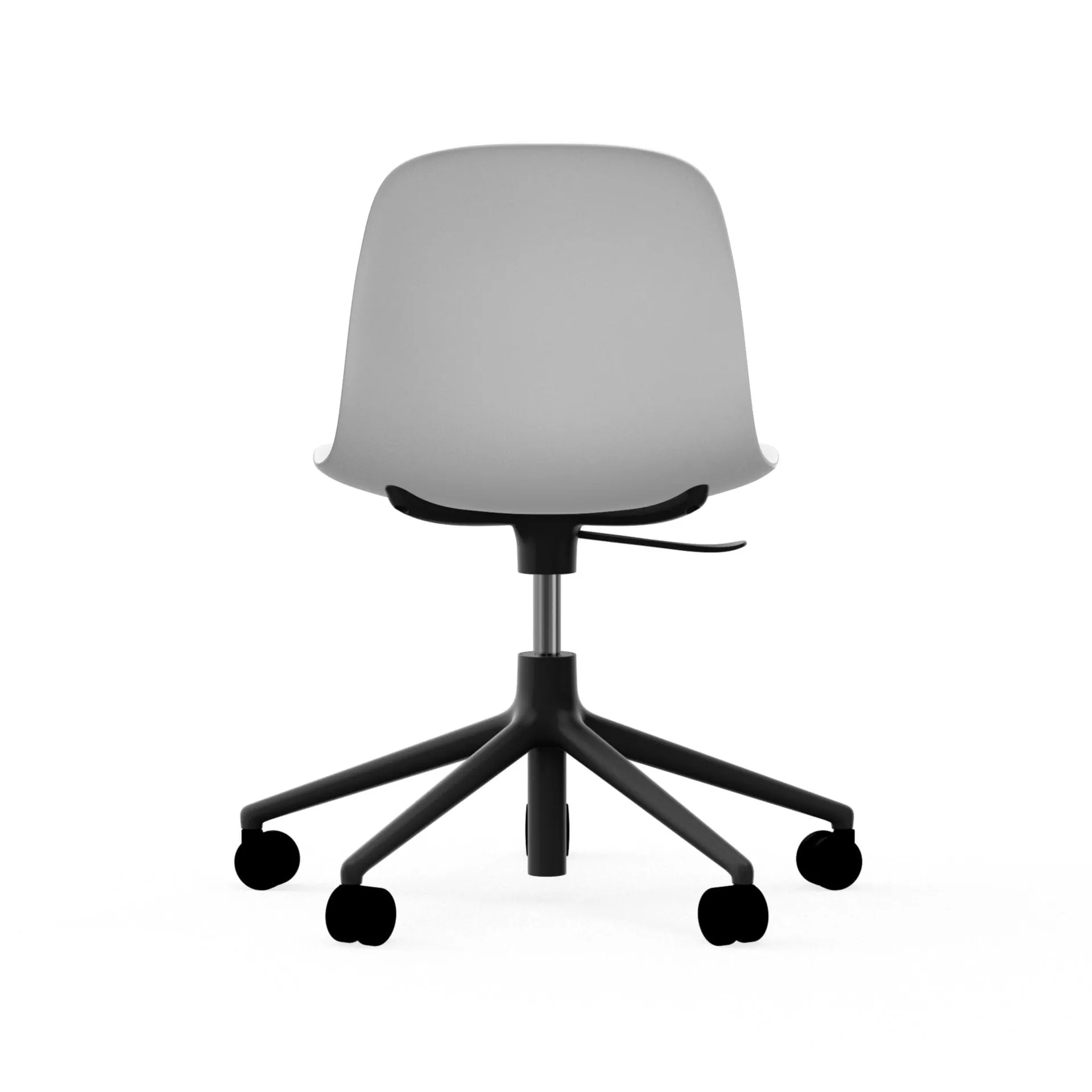 Silla de oficina Form chair swivel 5W, Blanco, aluminio negro, ruedas Normann Copenhagen