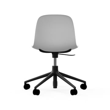 Silla de oficina Form chair swivel 5W - Blanco, aluminio negro, ruedas - Normann Copenhagen